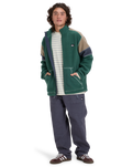 The Quiksilver Mens Clean Coast Block Fleece Jacket in Trekking Green