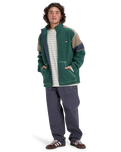 The Quiksilver Mens Clean Coast Block Fleece Jacket in Trekking Green