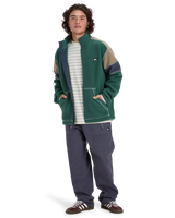 The Quiksilver Mens Clean Coast Block Fleece Jacket in Trekking Green