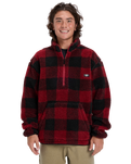 The Quiksilver Mens Mercury Woodlands Sherpa Fleece Jacket in Woodlands Biking Red