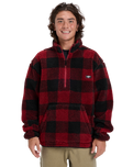 The Quiksilver Mens Mercury Woodlands Sherpa Fleece Jacket in Woodlands Biking Red