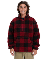 The Quiksilver Mens Mercury Woodlands Sherpa Fleece Jacket in Woodlands Biking Red