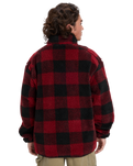 The Quiksilver Mens Mercury Woodlands Sherpa Fleece Jacket in Woodlands Biking Red