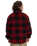 The Quiksilver Mens Mercury Woodlands Sherpa Fleece Jacket in Woodlands Biking Red