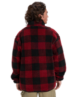 The Quiksilver Mens Mercury Woodlands Sherpa Fleece Jacket in Woodlands Biking Red