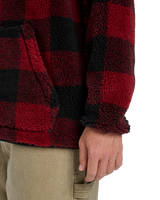 The Quiksilver Mens Mercury Woodlands Sherpa Fleece Jacket in Woodlands Biking Red