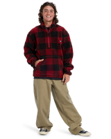 The Quiksilver Mens Mercury Woodlands Sherpa Fleece Jacket in Woodlands Biking Red