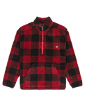 The Quiksilver Mens Mercury Woodlands Sherpa Fleece Jacket in Woodlands Biking Red