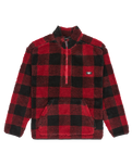 The Quiksilver Mens Mercury Woodlands Sherpa Fleece Jacket in Woodlands Biking Red
