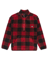 The Quiksilver Mens Mercury Woodlands Sherpa Fleece Jacket in Woodlands Biking Red