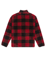 The Quiksilver Mens Mercury Woodlands Sherpa Fleece Jacket in Woodlands Biking Red