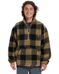 The Quiksilver Mens Mercury Woodlands Sherpa Fleece Jacket in Elmwood