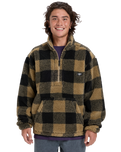 The Quiksilver Mens Mercury Woodlands Sherpa Fleece Jacket in Elmwood