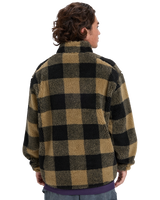 The Quiksilver Mens Mercury Woodlands Sherpa Fleece Jacket in Elmwood