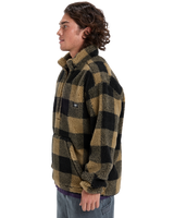 The Quiksilver Mens Mercury Woodlands Sherpa Fleece Jacket in Elmwood