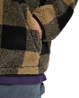 The Quiksilver Mens Mercury Woodlands Sherpa Fleece Jacket in Elmwood