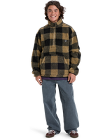 The Quiksilver Mens Mercury Woodlands Sherpa Fleece Jacket in Elmwood