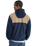 Ocean View Mix Up Hooded Fleece Jacket in Dark Navy