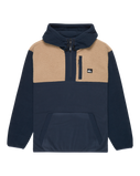 Ocean View Mix Up Hooded Fleece Jacket in Dark Navy