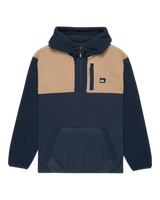 Ocean View Mix Up Hooded Fleece Jacket in Dark Navy