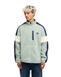 Clean Coast Block Zip Up Fleece in Iceberg Green