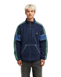 The Quiksilver Mens Clean Coast Block Zip Fleece Jacket Jacket in Dark Navy