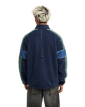 The Quiksilver Mens Clean Coast Block Zip Fleece Jacket Jacket in Dark Navy