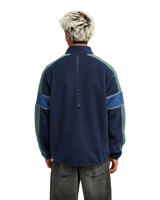 The Quiksilver Mens Clean Coast Block Zip Fleece Jacket Jacket in Dark Navy