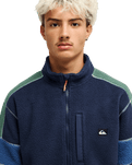 The Quiksilver Mens Clean Coast Block Zip Fleece Jacket Jacket in Dark Navy