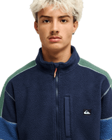 The Quiksilver Mens Clean Coast Block Zip Fleece Jacket Jacket in Dark Navy