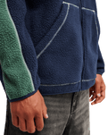 The Quiksilver Mens Clean Coast Block Zip Fleece Jacket Jacket in Dark Navy