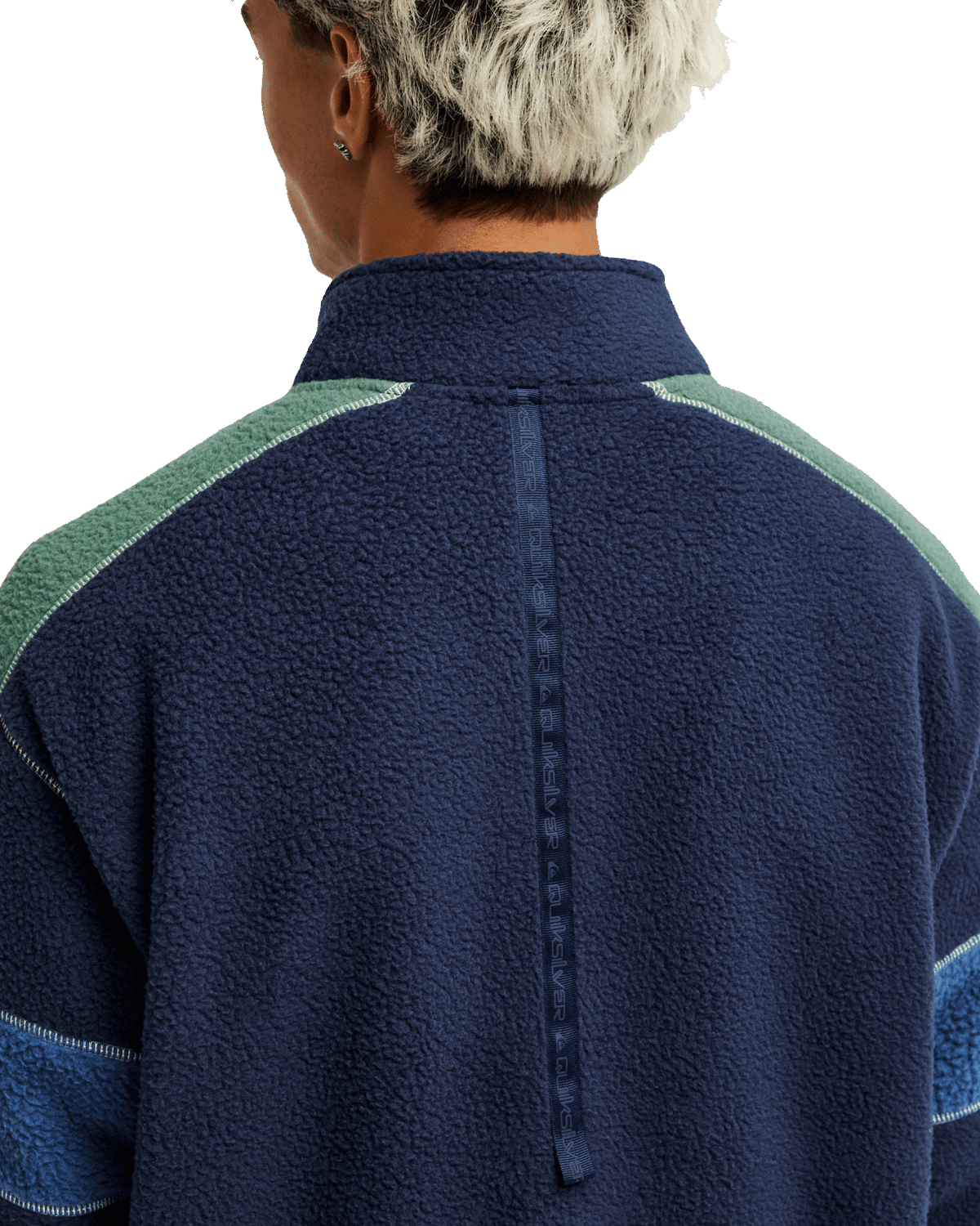 The Quiksilver Mens Clean Coast Block Zip Fleece Jacket Jacket in Dark Navy