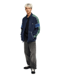 The Quiksilver Mens Clean Coast Block Zip Fleece Jacket Jacket in Dark Navy