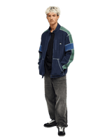 The Quiksilver Mens Clean Coast Block Zip Fleece Jacket Jacket in Dark Navy