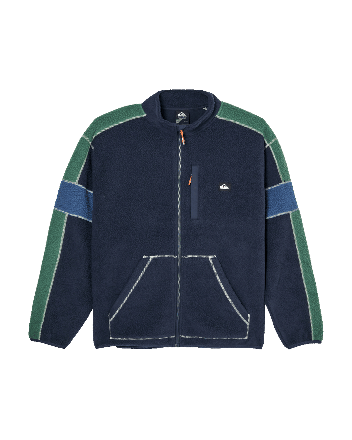 The Quiksilver Mens Clean Coast Block Zip Fleece Jacket Jacket in Dark Navy