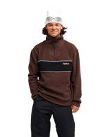 The Quiksilver Mens Cruz Polar 1/4 Zip Fleece Jacket in Java