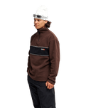 The Quiksilver Mens Cruz Polar 1/4 Zip Fleece Jacket in Java