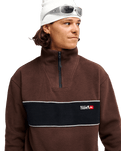 The Quiksilver Mens Cruz Polar 1/4 Zip Fleece Jacket in Java