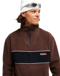 The Quiksilver Mens Cruz Polar 1/4 Zip Fleece Jacket in Java