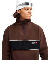 The Quiksilver Mens Cruz Polar 1/4 Zip Fleece Jacket in Java
