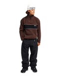 The Quiksilver Mens Cruz Polar 1/4 Zip Fleece Jacket in Java
