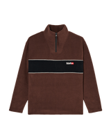 The Quiksilver Mens Cruz Polar 1/4 Zip Fleece Jacket in Java