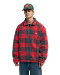 The Quiksilver Mens Bob Marley Buffalo Jacket in Buffalo Sherpa Salsa
