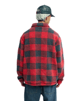 The Quiksilver Mens Bob Marley Buffalo Jacket in Buffalo Sherpa Salsa