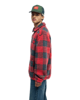 The Quiksilver Mens Bob Marley Buffalo Jacket in Buffalo Sherpa Salsa