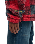 The Quiksilver Mens Bob Marley Buffalo Jacket in Buffalo Sherpa Salsa