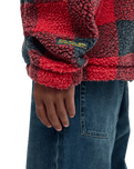 The Quiksilver Mens Bob Marley Buffalo Jacket in Buffalo Sherpa Salsa