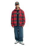 The Quiksilver Mens Bob Marley Buffalo Jacket in Buffalo Sherpa Salsa