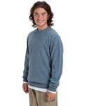 The Quiksilver Mens Slow Song Neppy Jumper in Ashley Blue