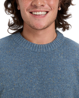 The Quiksilver Mens Slow Song Neppy Jumper in Ashley Blue